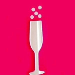 (12cm x 4cm & 5 Bubbles) Champagne Flute & Bubbles