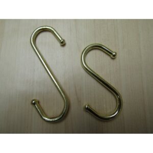 3" Steel S Hook Brass