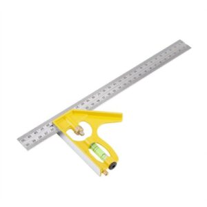 300mm Adjustable Combination Square Angle Ruler with Bubble Level for Carpenter Woodworking Measurement Level Adjustment
