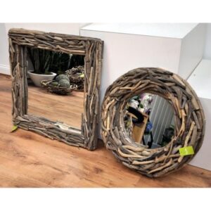 (61) Decorative Wood Mirror Square