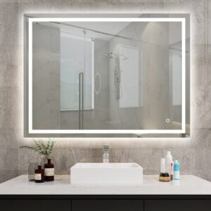 800 x 600mm Backlit LED Illuminated Bathroom Bluetooth Mirror and Additional Features - Bluetooth Speaker/Demister Heat Pad/Dimming Function/Sensor To