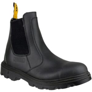 Amblers Mens Dealer Safety Boots Black Leather Steel Toe Cap Water Resistant Work Industrial