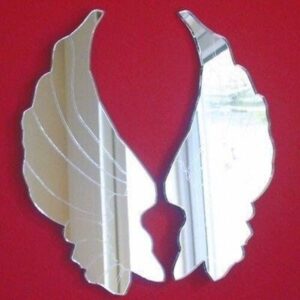 Angel Wings Etched Mirror - Overall Size 12cm x 12cm