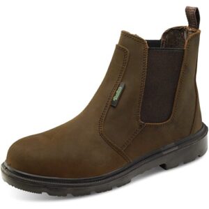 B-Click Traders PU/Rubber S3 Safety Dealer Boots Brown