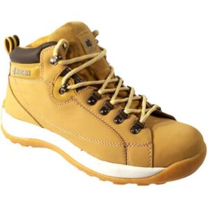 BARGAINS-GALORE Mens Safety Trainers Shoes Boots Work Steel Toe Cap Hiker Ankle Honey