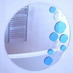 Blue and Silver Bubbles Wall Mirror