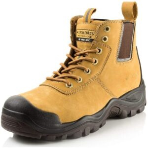 Buckler BHYB2HY Anti-Scuff Safety Work Boots Tan Honey (Sizes 6-13) Mens Steel Toe Cap Trade Shoes