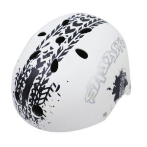 Children Skateboard Helmet Skating Stunt Bike Crash Protective Safety Helmet CE Authentication Exquisite Applique Style Black and white_M