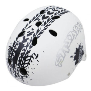 Children Skateboard Helmet Skating Stunt Bike Crash Protective Safety Helmet CE Authentication Exquisite Applique Style Black and white_XXL