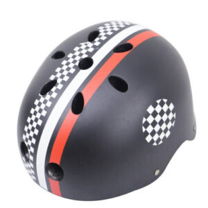 Children Skateboard Helmet Skating Stunt Bike Crash Protective Safety Helmet CE Authentication Exquisite Applique Style black White Red_L