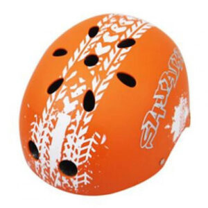 Children Skateboard Helmet Skating Stunt Bike Crash Protective Safety Helmet CE Authentication Exquisite Applique Style White and orange_L