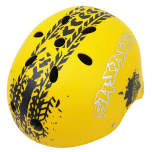 Children Skateboard Helmet Skating Stunt Bike Crash Protective Safety Helmet CE Authentication Exquisite Applique Style Yellow and black_L