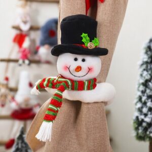 Christmas Santa Claus Elk Snowman Curtain Holder Merry Christmas Decor For Home Ornaments  Year 2021 Home Xmas Curtain Decor