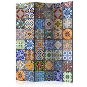 Colourful Mosaic Room Divider | Tile Print Canvas Room Divider