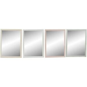 DKD Home Decor Glass Beige Pink Green Polystyrene Wall Mirror (56 x 2 x 76 cm) (4 Pack)
