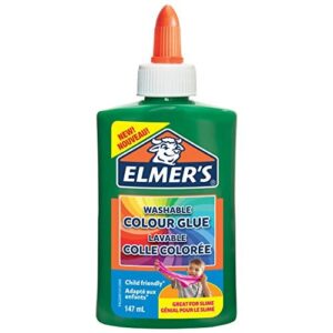 ElmerâÃÃs Colour PVA Glue | Green | 147 ml | Washable | Great for Making Slime | 1 Count