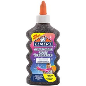 ElmerâÃÃs PVA Glitter Glue | Black | 177 ml | Washable | Great for Making Slime | 1 Count