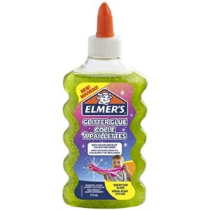 ElmerâÃÃs PVA Glitter Glue | Green | 177 ml | Washable | Great for Making Slime | 1 Count