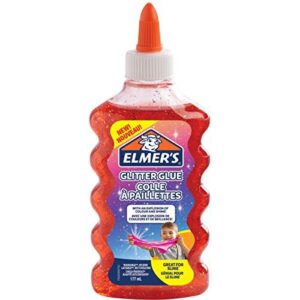 ElmerâÃÃs PVA Glitter Glue | Red | 177 ml | Washable | Great for Making Slime | 1 Count