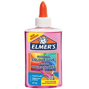 ElmerâÃÃs Translucent Colour PVA Glue | Pink | 147 ml | Washable | Great for Making Slime | 1 Count