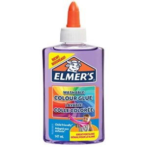 ElmerâÃÃs Translucent Colour PVA Glue | Purple | 147 ml | Washable | Great for Making Slime | 1 Count