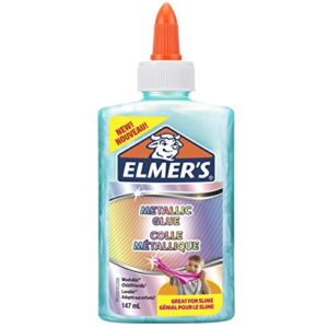 Elmer's Metallic PVA Glue | Great for Making Slime | Washable | Teal | 147 ml | 1 Count