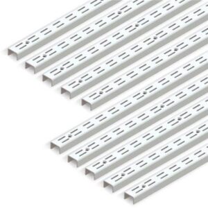 Emuca 7907912 Twin slot wall rail (grid dimension: 32mm) for shelf brackets