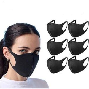 FARIL BM06 6 Pack Black Reusable Protect Washable Dust Covering Face_Mask Unisex for Motorcycle Bicycle Running Cycling and Outdoor Activities