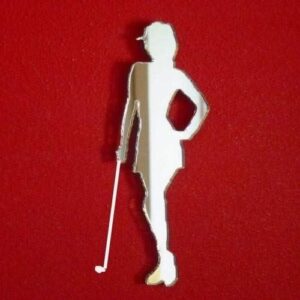 Female Golfer Mirror - 12cm x 5cm