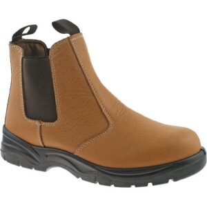 Grafters M955A Mens Leather Chelsea Safety Boots Tan