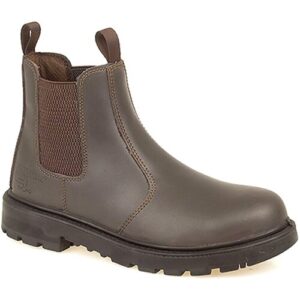 Grafters Mens Brown Leather Lightweight Safety Toe Cap Dealer Work Boots