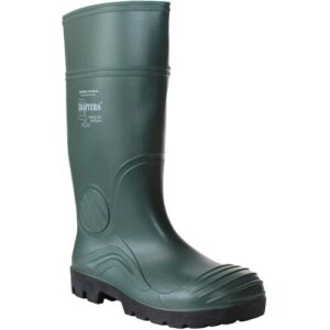 Grafters Mens Heavy Duty Green Steel Toe Cap Mid Sole Wellies Waterproof Wellington Safety Boots