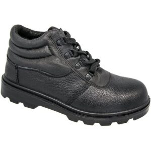 Grafters Mens Safety Boots Black Leather Padded Lightweight Steel Toe Cap