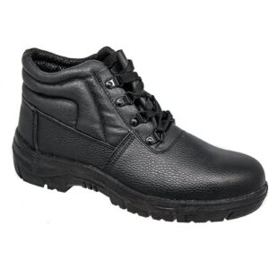 Grafters Mens Safety Work Boots Black Leather Steel Toe Cap Padded Laced