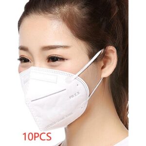 KN95 Mouth Face Cover Dust Mask  Self-priming Filter Anti-particulate Mists Pollutants Respirator-  with Earrings Adjustable Nose Clip(10Pack)