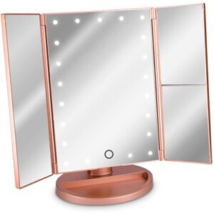 LED cosmetic mirror Foldable standing mirror，Illuminated makeup mirror