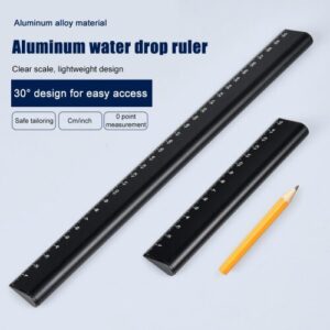 Measuring Tools Aluminum Metric System Straight Ruler Not Easy Damage Clear Legible  Alloy Woodworking Meter Water Drop