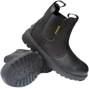 Mens Leather Safety Steel Toe Cap Chelsea Dealer Boots Work Shoes Sizes 6-14 UK