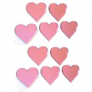 Mini Heart Bundle in Pink Mirror  - Pack of Ten