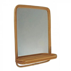 mirror 60 x 45 x 13 cm glass / rattan brown