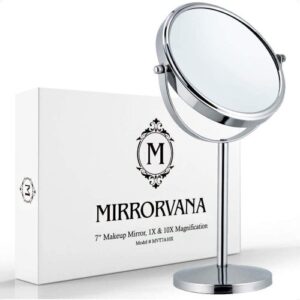 Mirrorvana Double Sided 10X and 1X Magnifying Mirror on Stand in Gift Box