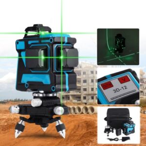 New 360 Rotary 3D Green Laser Level 12 Lines Self Leveling Cross Measure Tool Kit