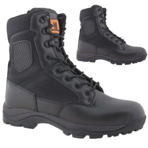 NEW MENS COMBAT TACTICAL POLICE SAFETY BOOT ANKLE STEEL TOE CAP WORK SHOES UK SZ (9)