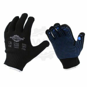 Nylon Safety Gripper Work Gloves | BLUE PVC Polka Dots | PPE Warehouse