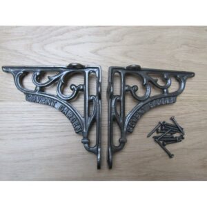 Pair Of 6" Covent Garden Shelf Brackets Antique Iron