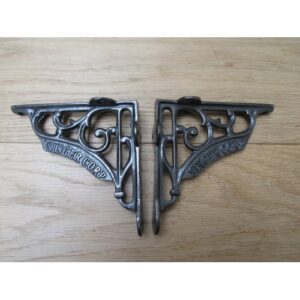 Pair Of 6" Singer Corp Shelf Brackets Antique Iron