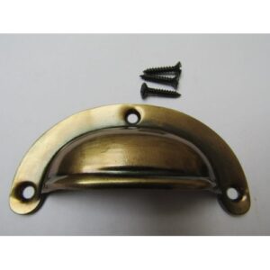 Pressed Steel Round Lipped Cup Handle Antique Brass