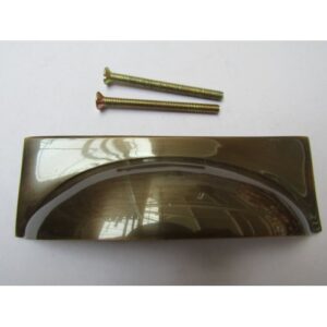 Rear Fix Rectangular Cup Pull Handle Antique Brass