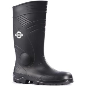 Rock Fall Pro Man Washington TC200A S5 Black Steel Toe Cap Safety Wellington Boots PPE