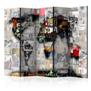 Room Divider - Room divider  World map  Banksy